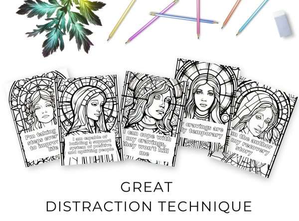 Stained Glass Womens Sobriety Coloring Book with Affirmations - Image 4