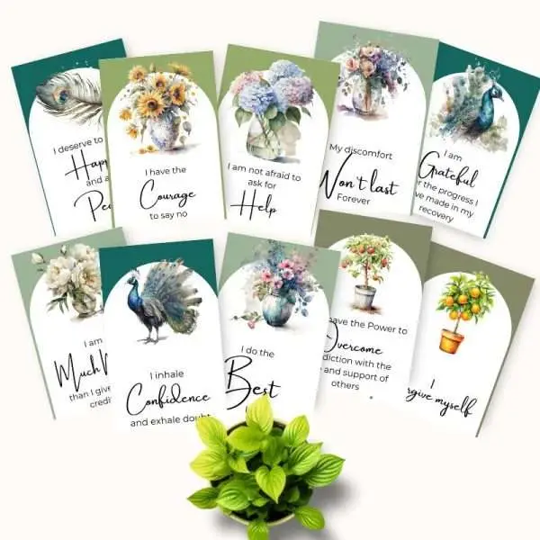 Set of 84 Addiction Recovery Affirmation Cards | Digital Download - Image 8