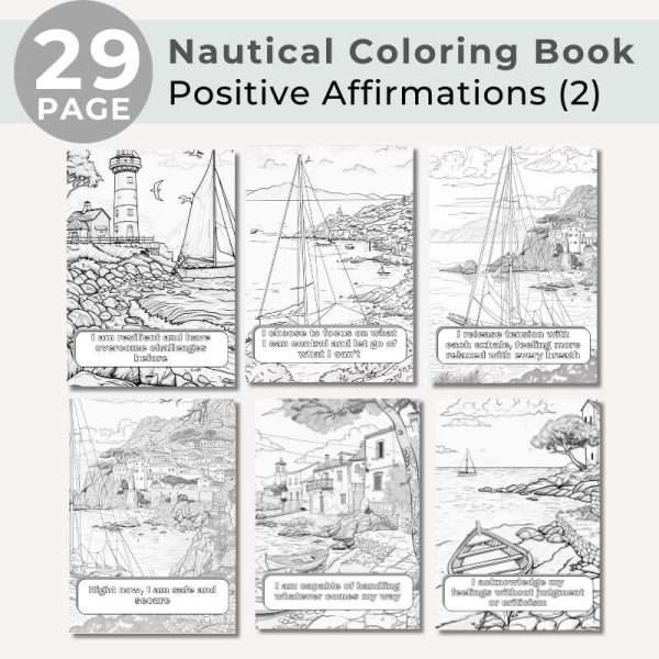 29 Page Nautical Coloring Book with Affirmations