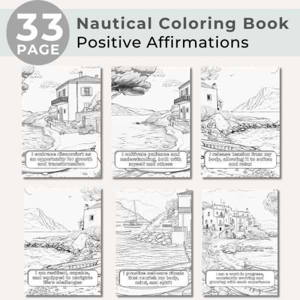 33 Nautical Coloring Pages with Positive Affirmations