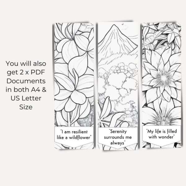 Set of 20 Printable Floral Bookmarks for adults Vol 3 - Image 3