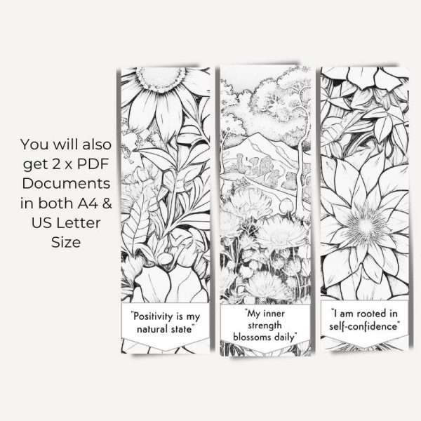 Set of 20 Floral Affirmation Bookmarks for adults Vol 2 - Image 3