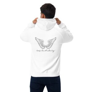 Bereavement Hoodie, “Grief is Love with Nowhere to Go”, Memorial Hoodie with Angel Wings Design, Unisex eco raglan hoodie