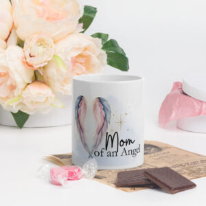 Mom of an Angel Mug, Angel Wings Memorial Gift, Child Loss Bereavement Gift