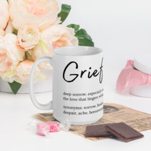 White Grief Definition Mug, Comfort Fit Bereavement gift, Sympathy Gift for Loss