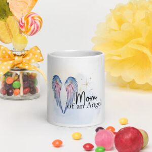 Mom of an Angel with Angel Wings, Memorial Mug, Angel Wings Bereavement Mug