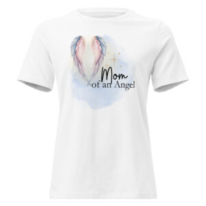 Mom of an Angel T-Shirt, Bereavement Tshirt with Angel Wings, Loss of Daughter or Son Tee