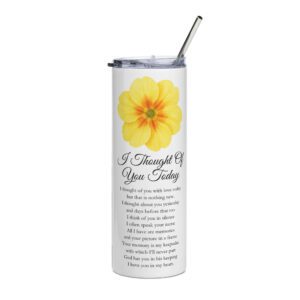 I Thought of You today... Grief Stainless steel tumbler for Child Loss, Primrose Design